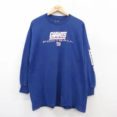 XL/古着 長袖 Tシャツ メンズ NFL ニューヨークジャイアンツ コットン クルーネック 紺 ネイビー アメフト スーパーボウル 25jul12 中古