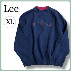 Lee リー HEAVYWEIGHT スウェット古着 アメカジ 90s ネイビー ハート XL メンズ レディース トレーナー 長袖トップス