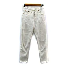 リーバイスプレミアム Levis PReMIUM 501 デニムパンツ ジーンズ スキニーパンツ ロング丈 無地 ボタンフライ ダメージ加工 W24 L28 白 ホワイト /SY32