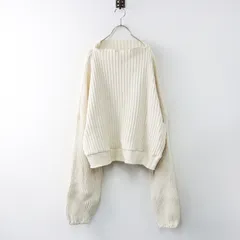 【値下げ】美品 ヌウノ nuuno. コットンニットプルオーバー/オフホワイト キナリ ワイド セーター 長袖 トップス【2400014344523】のサムネイル