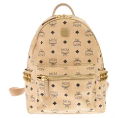 MCM (エム シー エム) シグネチャー 総柄 サイドスタッズ バックパック リュック レディース ベージュ MMK6SVE41 IG001のサムネイル