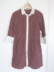 ◇ ◎ BEAMS BOY ビームスボーイ チェック 長袖 膝丈 シャツ ワンピース サイズF マルチ レディース 【中古】 【1002800971350】のサムネイル