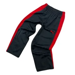 プーマ PUMA ジャージ パンツ 【着回し抜群】チャコールブラック レッド S メンズ ●Ja8364