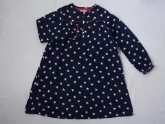 ダブルB double-b ミキハウス miki house アウトレット 子供服 女の子 150cm 長袖 ワンピース 紺 星柄 ブラックベアー クロクマ 春 夏 ★4 ガールズ 女児 キッズ ジュニア 【中古】 ユーズド こども