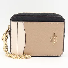 美品 コーチ C1886 マルチカラー ゴールド金具 カードケース コインケース OGH 2000000 NSK