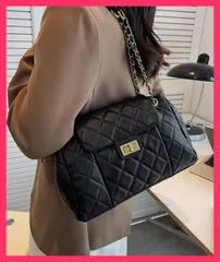 【おしゃれ】 キルティング トートバッグ レディース鞄 合皮バッグ大人女子/きれいめ鞄春夏秋冬/無地おしゃれかばん 大容量チェーンバッグ オフィスカジュア おすすめ おしゃれ　人気 上品 2GUILU-001