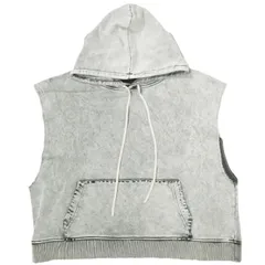 新品 Danke Schon ダンケシェーン 25SS CHEMICAL SWEAT NOSLEEVE HOODIE ケミカルウォッシュスウェットノースリーブプルオーバーパーカー UNS25077 L グレー トップス g21221