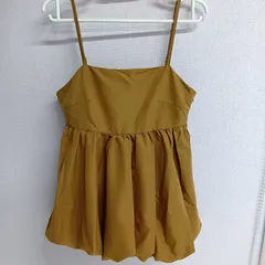 [JUNOAH]ジュノア バックオープンバルーンキャミソール レディース 古着 サイズM キャメル（い-227，サ）のサムネイル