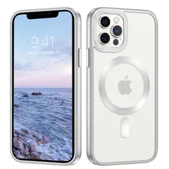GUAGUA iPhone 12 ケース 12 Pro ケース MagSafe対応 半透明 マット感 いPhone 12/12 Pro マグセーフ内蔵 ケース スマホ マグネットカバー 耐衝撃 指紋防止 ワイヤレス充電 ストラップホール付き ビッグレンズ保護