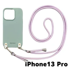 【新品未使用】iPhone13 Pro アイフォン13プロ ケース(くすみグリーン/ライトピンク)ひも TPU カバー ストラップ myones 斜め掛け zmyones002-ps1-st25-iphone13pro-gr-lpk