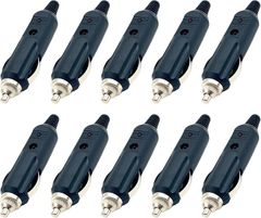 TIGRE BLANC 互換品 汎用 シガー ソケット LED ヒューズ 付 12V 24V オスプラグ コネクタ ライター 電源取り 10個 セット