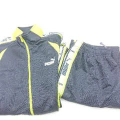 ◇ ⊇ PUMA プーマ ウエストゴム キッズ ジャージセットアップ サイズ160 ネイビー 男の子 E  【1502180056024】
