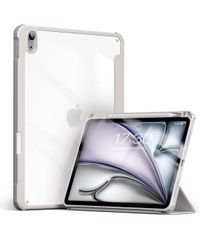 ★Aoub iPad Air 11インチ ケース (M3/M2、2025/2024) iPad Air 第5/4世代 2022/2020 10.9インチ iPad air ケース 透明バックカバー Pencil収納可能 ワイヤレス充電対応 三つ折スタン グレー