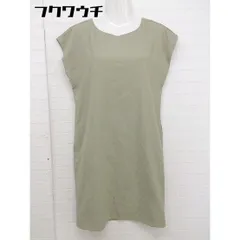 ◇ ESTNATION エストネーション フロントリボン ノースリーブ ミニ ワンピース サイズ38 グリーン系 レディース  【1109060002913】のサムネイル