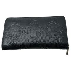GUCCI(グッチ) GG embossed round zip wallet GG エンボス ラウンド ジップ ウォレット 62558 ブラック 長財布