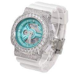 G-SHOCK BABY-G ベイビーG BA-110 ターコイズ カスタム Gショック CZダイヤ（キュービックジルコニア）ベゼル CZバックル付き 女性 レディース時計 プレゼント クリスマス　ギフト お祝い 誕生日