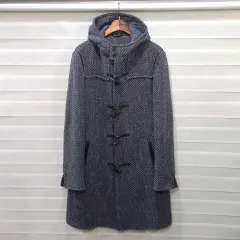 日本 COMME CA DU MODE ツイードウール ダッフルコート- ウーマンズ M ー L