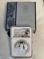 Atralia 2018 Silver Queen Elizabeth 65th Anniv Conation NGC Proof 70