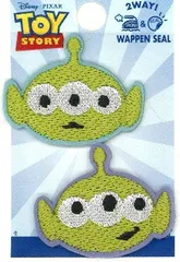 刺しゅう ワッペン トイ ストーリー （ エイリアン フェイス )　（ ディズニー ワッペン アップリケ アイロンかわいい おしゃれ マーク キッズ リトルグリーンメン )