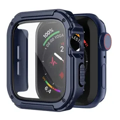 【数量限定】3/2/1 吸収(Series 落下 耐衝撃 ケース ケース iWatch 保護カバー ブルー) アップルウォッチケース 高感度強化フィルム付き 38mm 頑丈 watch Apple コンパチブル WASPO