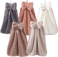 Lunache ✦ルナシェ✦ ループ付き タオル ふわふわ優しい肌触り ギフト・出産祝いに(E-リボンタオル5枚セット,  小)