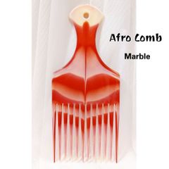 新品■アフロ コーム Afro Comb■マーブル・ブラッド オレンジ■1個