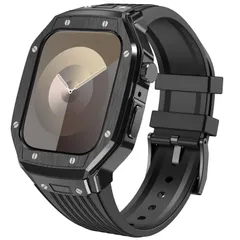 新品 [YOFITAR] for Apple Watch バンドとケースと背面ケースの3in1一体型デザイン 45mm/44mm apple watch 一体型バンド Apple Watch Series 9/SE/8/7/6/5/4対応 メンズ かっこいい