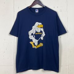 USA製 90年代 90s MARIST カレッジチーム マスコット キャラクター Tシャツ 古着 メンズL ネイビー 紺 ヴィンテージ ビンテージ シングルステッチ 【f240416021】