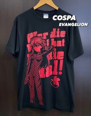COSPA コスパ Tシャツ  EVANGELION エヴァンゲリヲン 新劇場版 アスカ 映画T アニメT メンズL ブラック 古着 中古 6U0028
