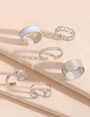 シルバーアクセサリー リング 指輪 6点 プチプラ まとめ売り 韓国 大人