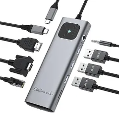 10P Gray GiGimundo 10-in-1 USB C ハブ 変換アダプタ HDMI 4K @60HZ