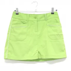 【超美品】ナイキゴルフ スカート ライトグリーン ストライプ織生地 バックロゴ 内側インナーパンツ レディース 2 ゴルフウェア NIKE