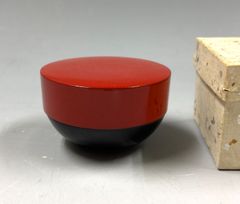 「甲赤　棗」 茶道具 棗 漆芸 木製漆器 紙箱