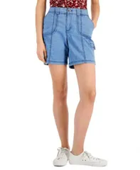 【送料無料】 スタイルアンドコー レディース ハーフパンツ・ショーツ ボトムス Women's Comfort-Waist Cargo Shorts Regular & Petite Created for Macy's Chambray