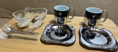 コーヒーカップ コースター スプーン フォーク デザート皿 ガラス ステンレス