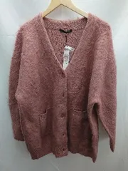 ◇ Heather ヘザー カラーシャギー Vネック ミドル丈 長袖 カーディガン ニット サイズF ピンク レディース E 1 【1301230025719】