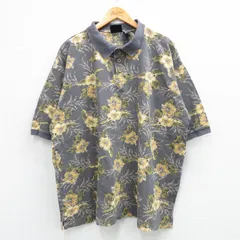 XL/古着 オーシャンパシフィック OP 半袖 ポロ シャツ メンズ ハイビスカス 総柄 大きいサイズ コットン グレー他 25jun04 中古 トップスのサムネイル