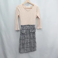 ◇ ⊂ tocco closet トッコ クローゼット あり ロング丈 ワンピース サイズL ベージュ　ブラック レディース E  【1505130012507】