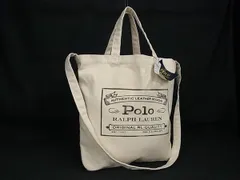 ■極美品■ POLO RALPH LAUREN ポロラルフローレン キャンバス トートバッグ ショルダー クロスボディ アイボリー系 FM4298