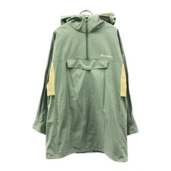 Champion チャンピオン ロゴ刺繍 長袖 アノラックパーカー L カーキ×ベージュ レディース 古着