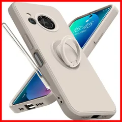 【数量限定】AQUOS R8 用 ケース リング ストラップ付き SH-52D カバー ストラップホール付き ソフト シリコン ケース おしゃれ 耐衝撃 軽量 薄型 スタンド機能 車載ホルダー対応 アクオス R8 携帯ケース 白 R-YTDS-R8-02