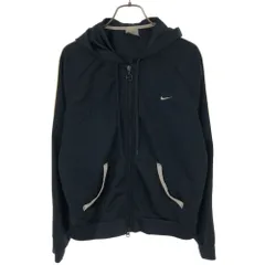 ナイキ 長袖 ジップパーカー M ネイビー NIKE レディース 古着 【240222】