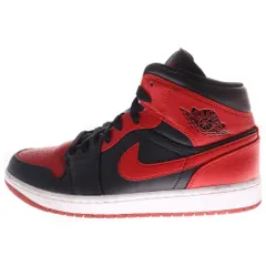 NIKE (ナイキ) AIR JORDAN 1 MID BRED 554724-074 エアジョーダン 1  ブレッド ミッドカットスニーカー ブラック/レッド US10/28cm