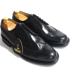 □未使用 リーガル REGAL デットストック ウィングチップ レザー シューズ 26 ブラック メンズ 正規品 5-YF011