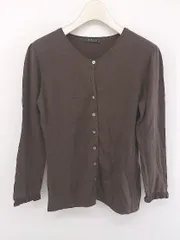 ◇ UNITED ARROWS ユナイテッドアローズ 長袖 ニット カーディガン ダークブラウン レディース P  【中古】 【1209210003941】
