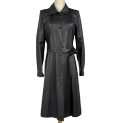 ジバンシィ GIVENCHY ロゴボタン レザー ロング コート ベルト付き アウター その他コート 羊革 ブラック レディース 【中古】のサムネイル