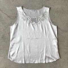 silk100% embroidery tank top / 刺繍 シルクタンクトップ #a860