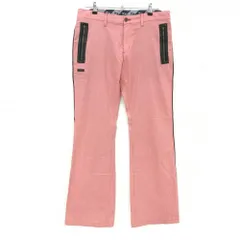 ルコックゴルフ パンツ レッド×白 千鳥調 サイドライン 一部合成皮革 ストレッチ メンズ 88 ゴルフウェア le coq sportif