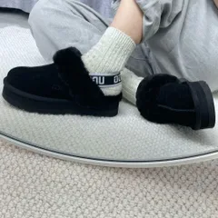 UGG アグ TAZZ タズ 厚底ファーサンダル# ブラック - @H-日用雑貨屋