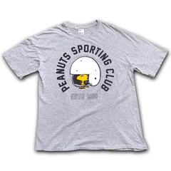 【Lサイズ】H&M × PEANUTS ウッドストック ビッグプリントTシャツ グレー スヌーピー スポーツミックス 半袖【古着】